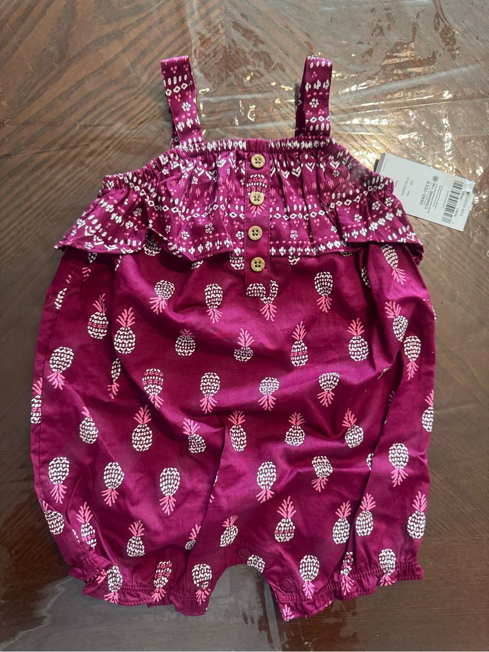 Carter's Magenta Pineapple Print Romper